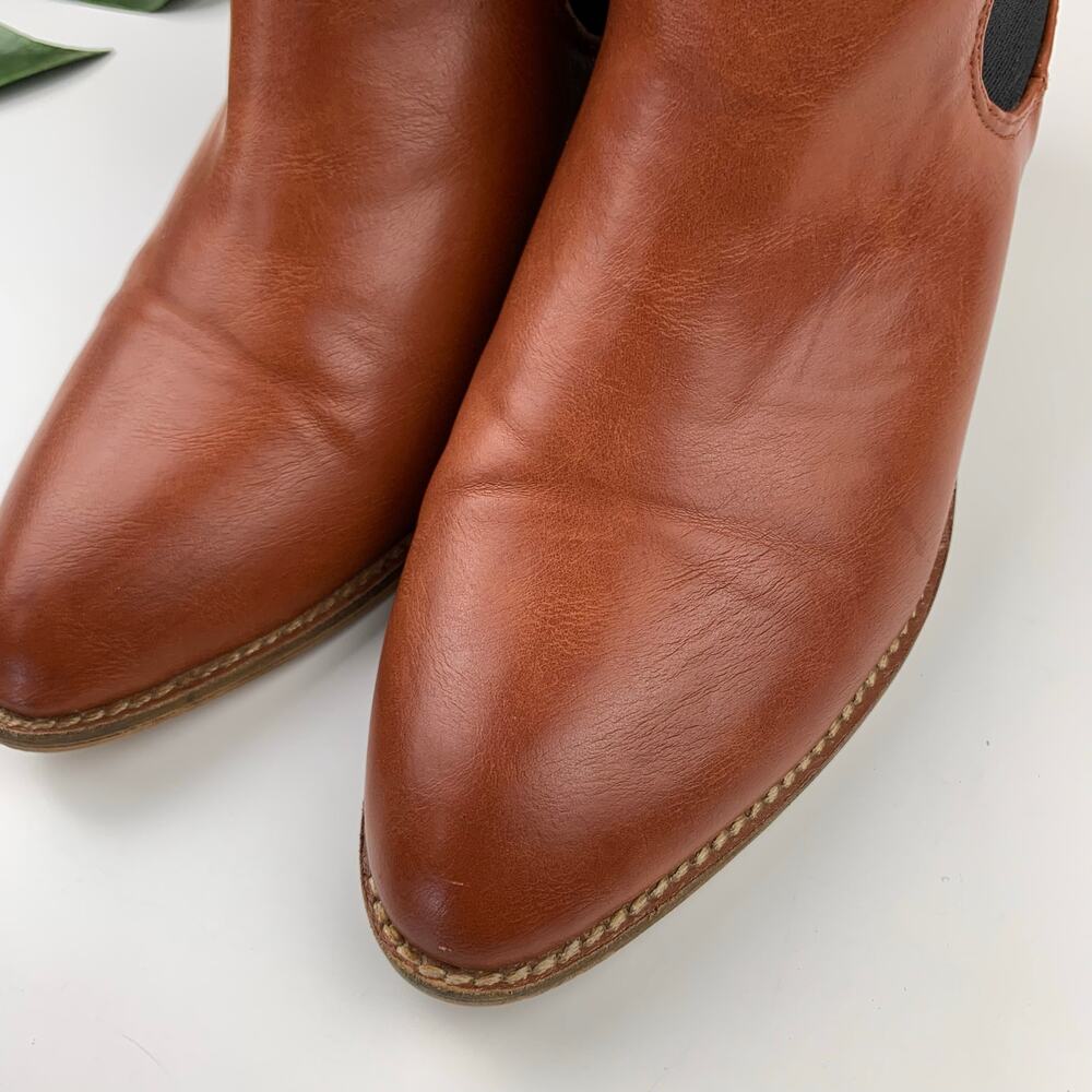 Arider Girl Heeled Chelsea Boots Brown Faux Leather Women's 6.5 - Picture 3 of 13
